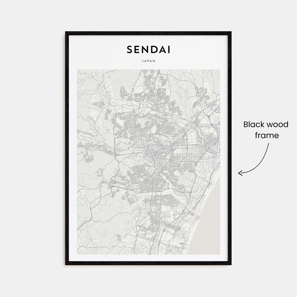 Sendai Japan Modern Scandinavian Minimalist City Map Travel Poster - Image 3