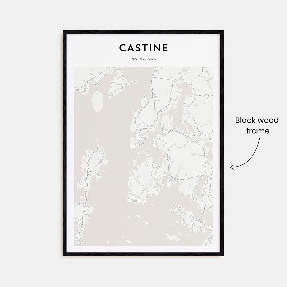 Castine Maine Minimalist Coastal Street Map Modern Wall Art Decor - Image 3