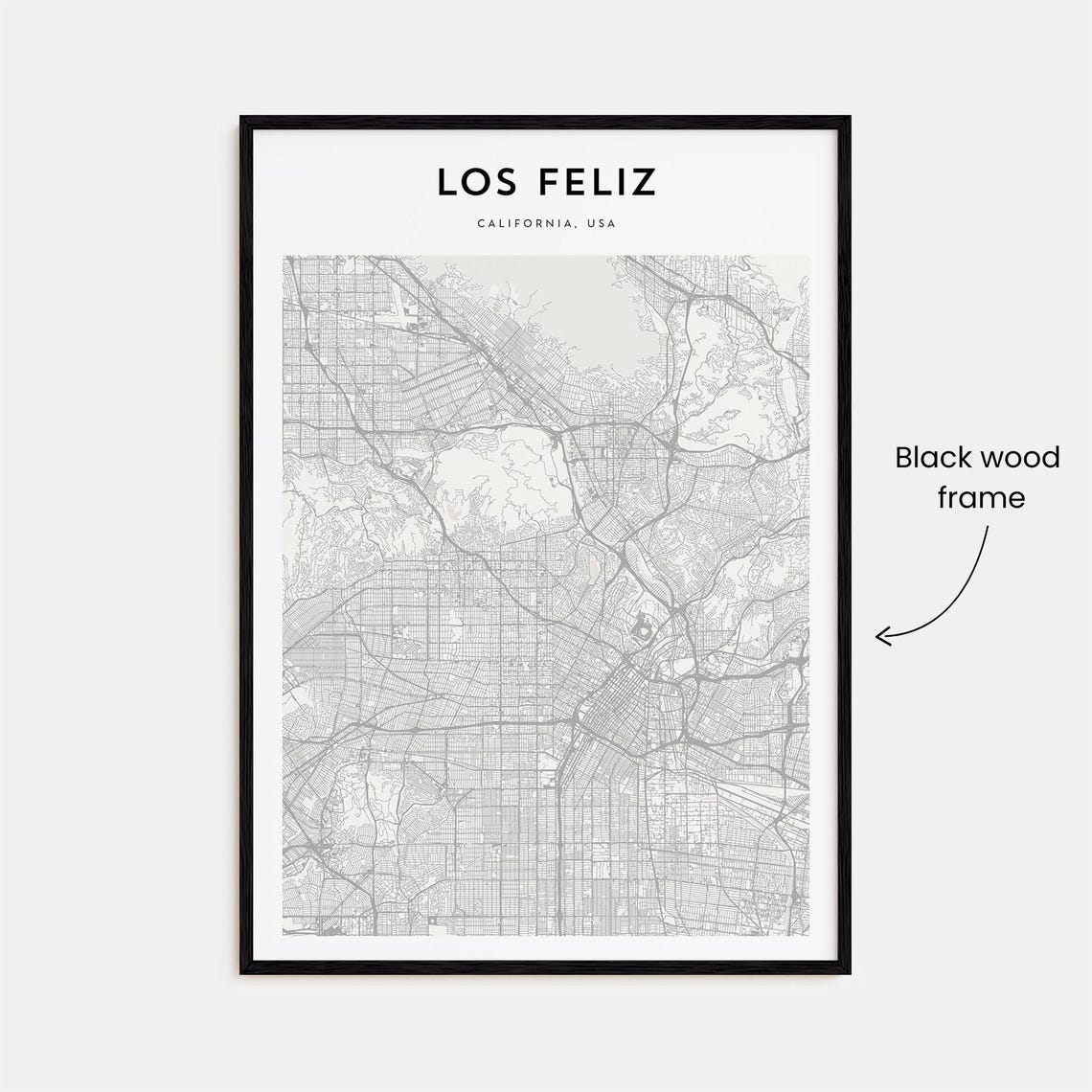 Los Feliz Map Poster Los Feliz Map Print Los Feliz Personalized Map Art Los Feliz Wall Art Los Feliz Travel Print California Usa - Image 3