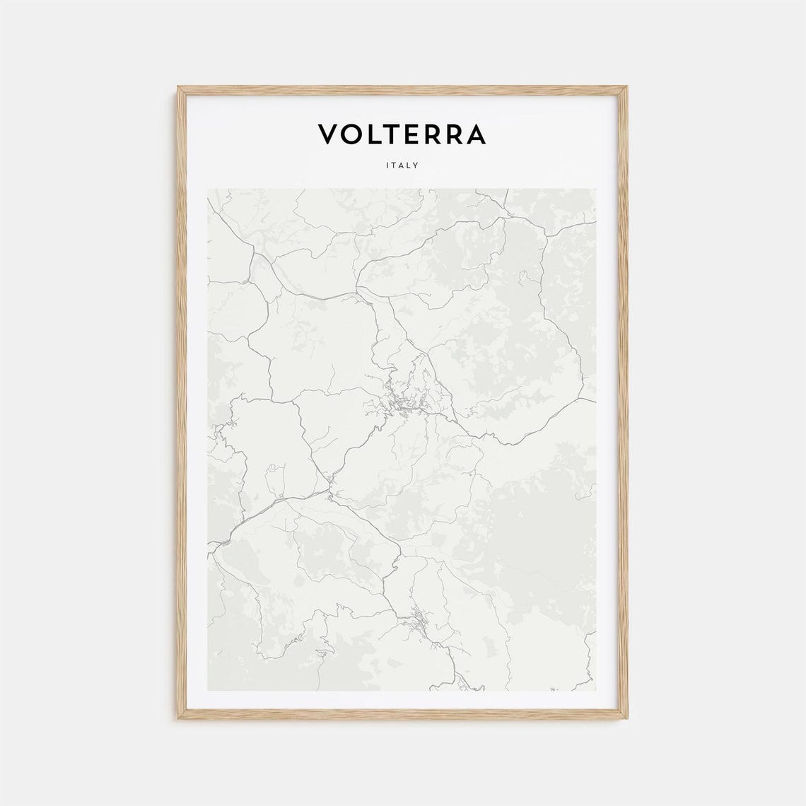Volterra Italy Charming Minimalist Town Street Map Art Poster