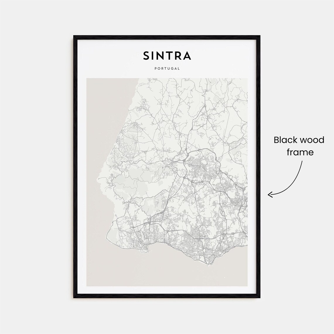 Sintra Portugal Scandinavian Minimalist Coast Map Travel Poster - Image 3