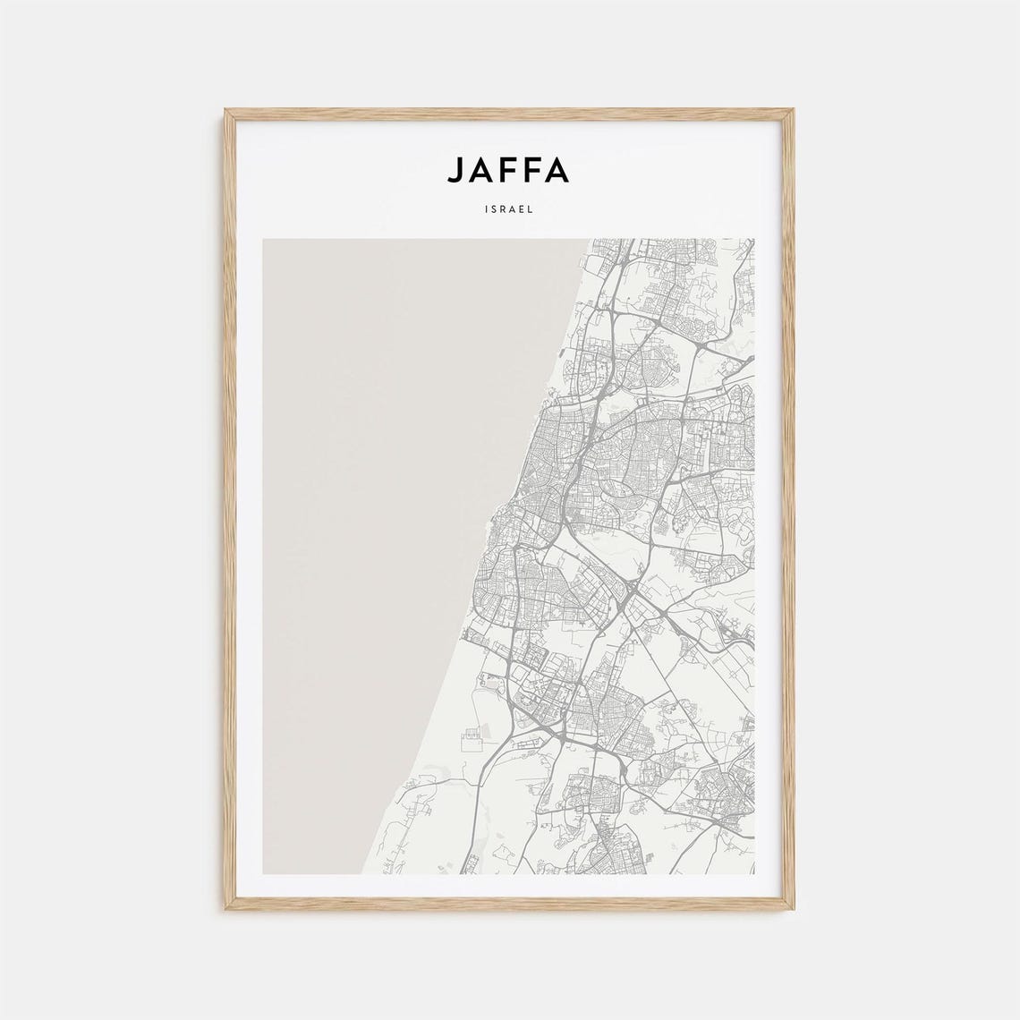 Jaffa Israel Minimalist City Street Map Scandinavian Decor Poster