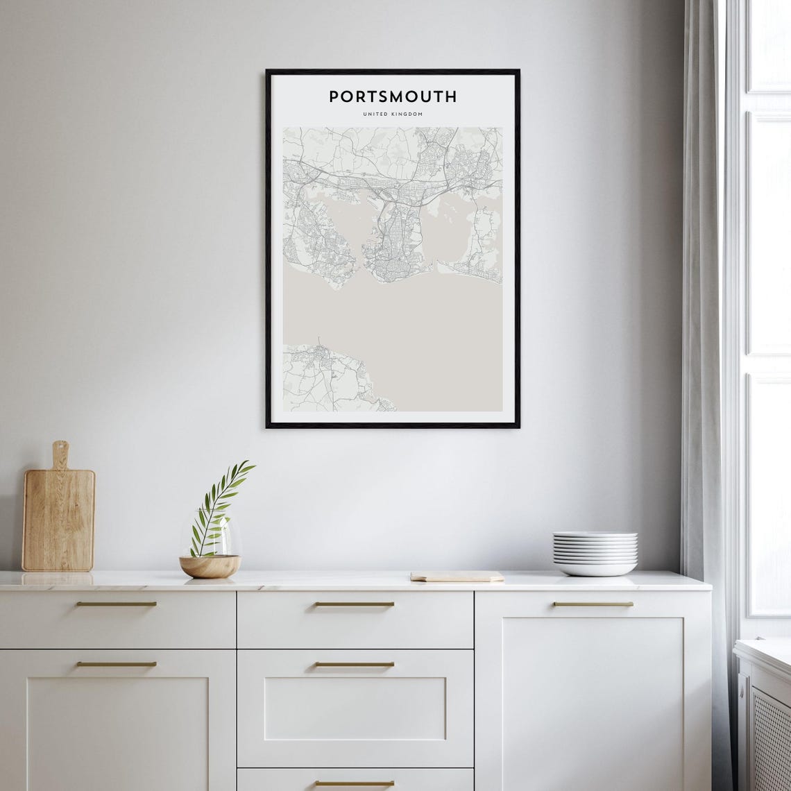 Portsmouth Map Poster United Kingdom Portsmouth Map Print Portsmouth Personalized Map Art Portsmouth Wall Art Portsmouth Travel Poster - Image 2