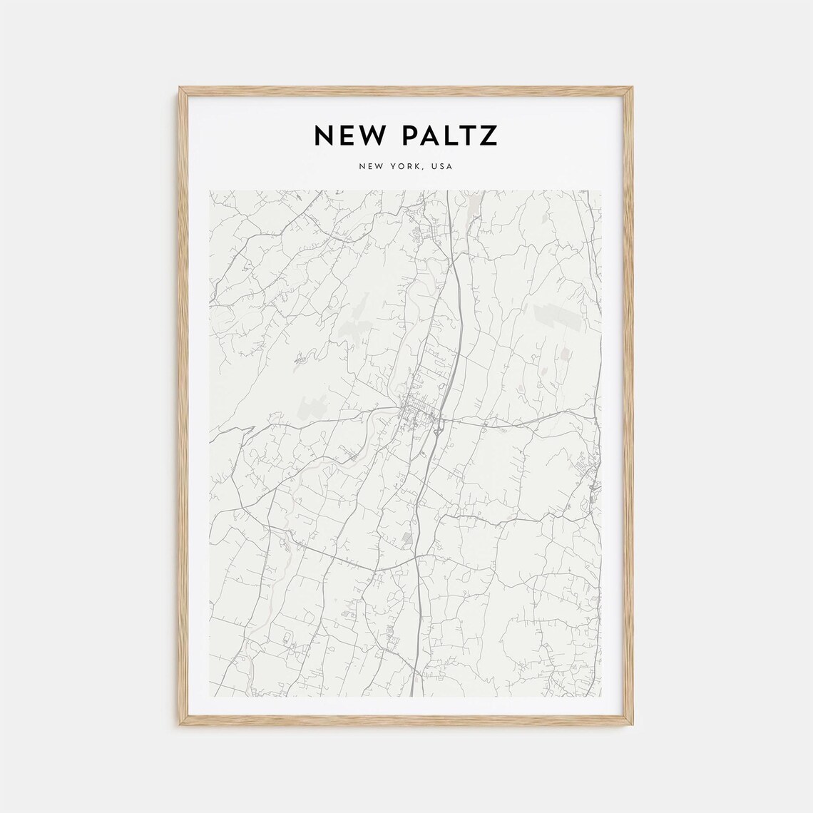 New Paltz New York USA Minimalist Street Map Hudson Valley Poster
