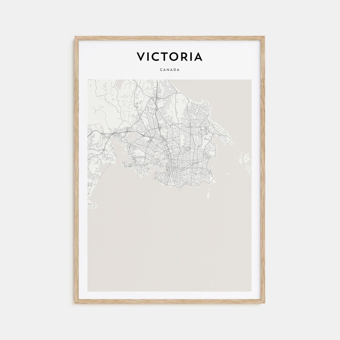 Victoria Canada Minimalist City Street Map Travel Art Poster