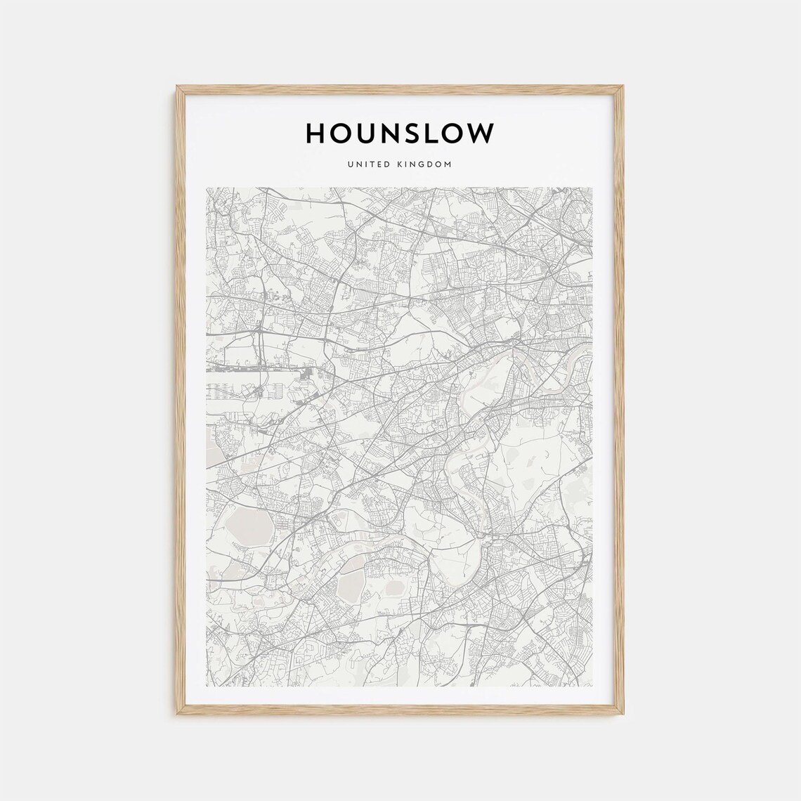 Hounslow London United Kingdom Minimalist City Map Art Print