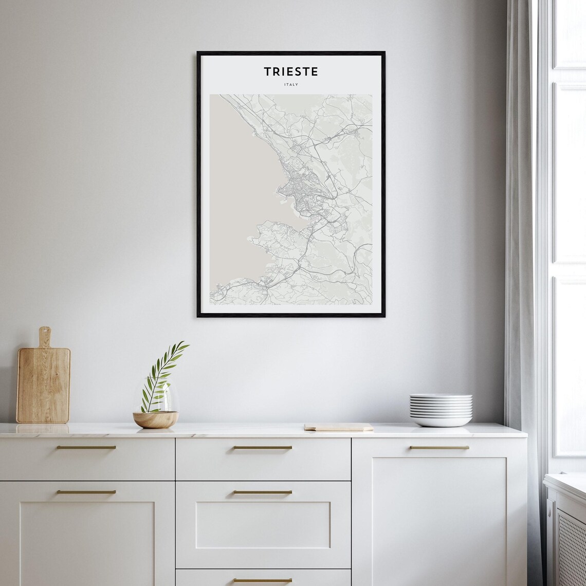 Trieste Italy Modern Minimalist City Street Map Travel Art Poster - Image 2