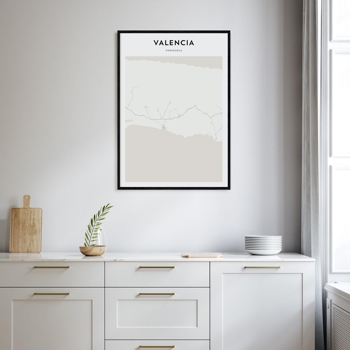 Valencia Venezuela Minimal Cream City Map Travel Decor Poster - Image 2