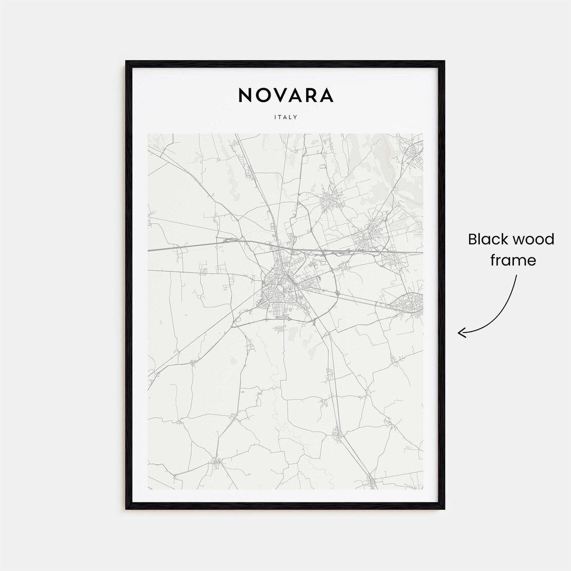 Novara Italy City Street Map Minimalist Line Art Travel Poster - Image 3