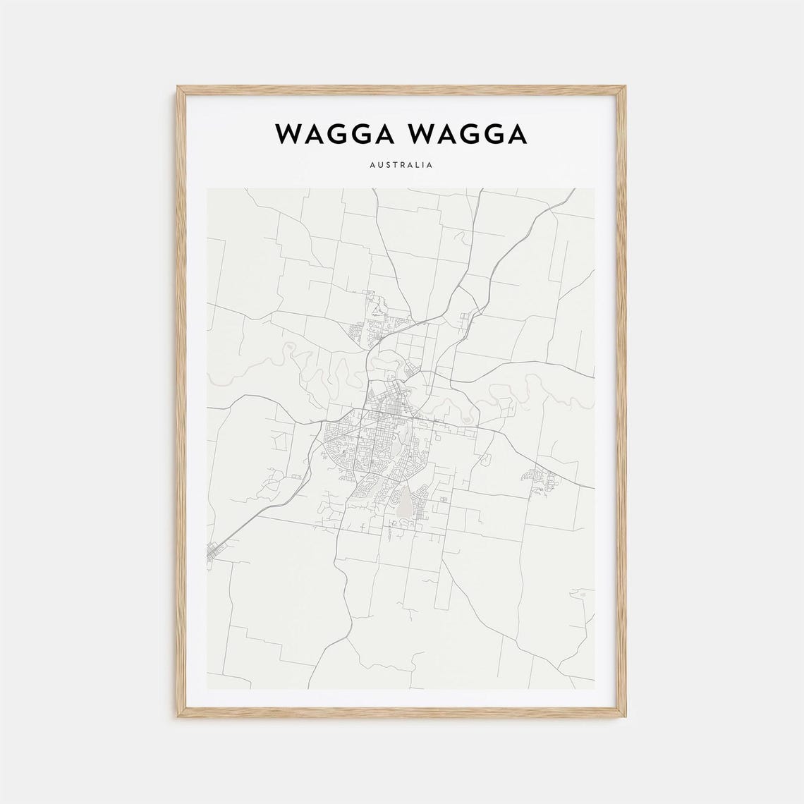 Wagga Wagga Australia Charming Minimalist City Map Art Poster