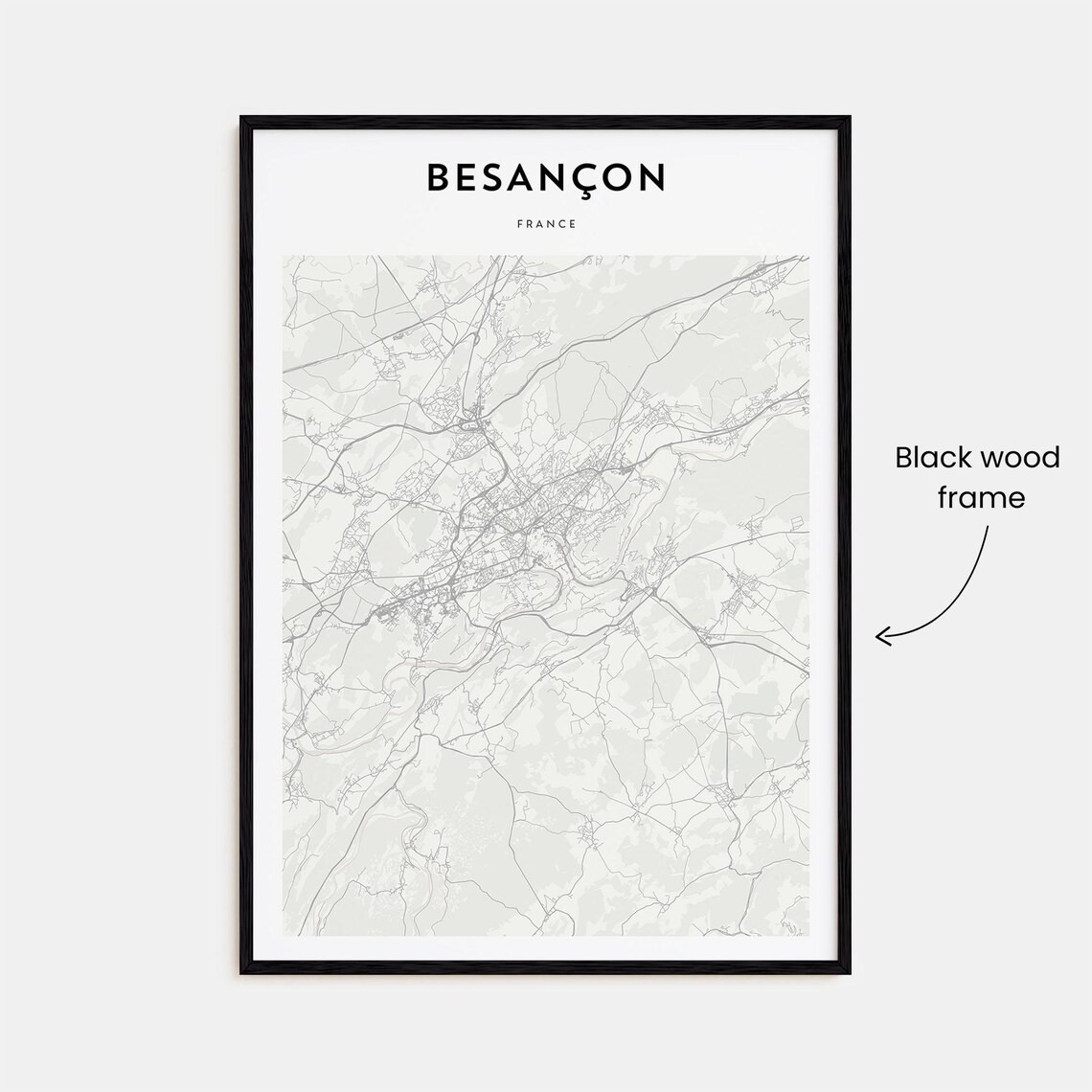 Besancon France Historic City Minimalist Map Line Art Travel Poster - Image 3
