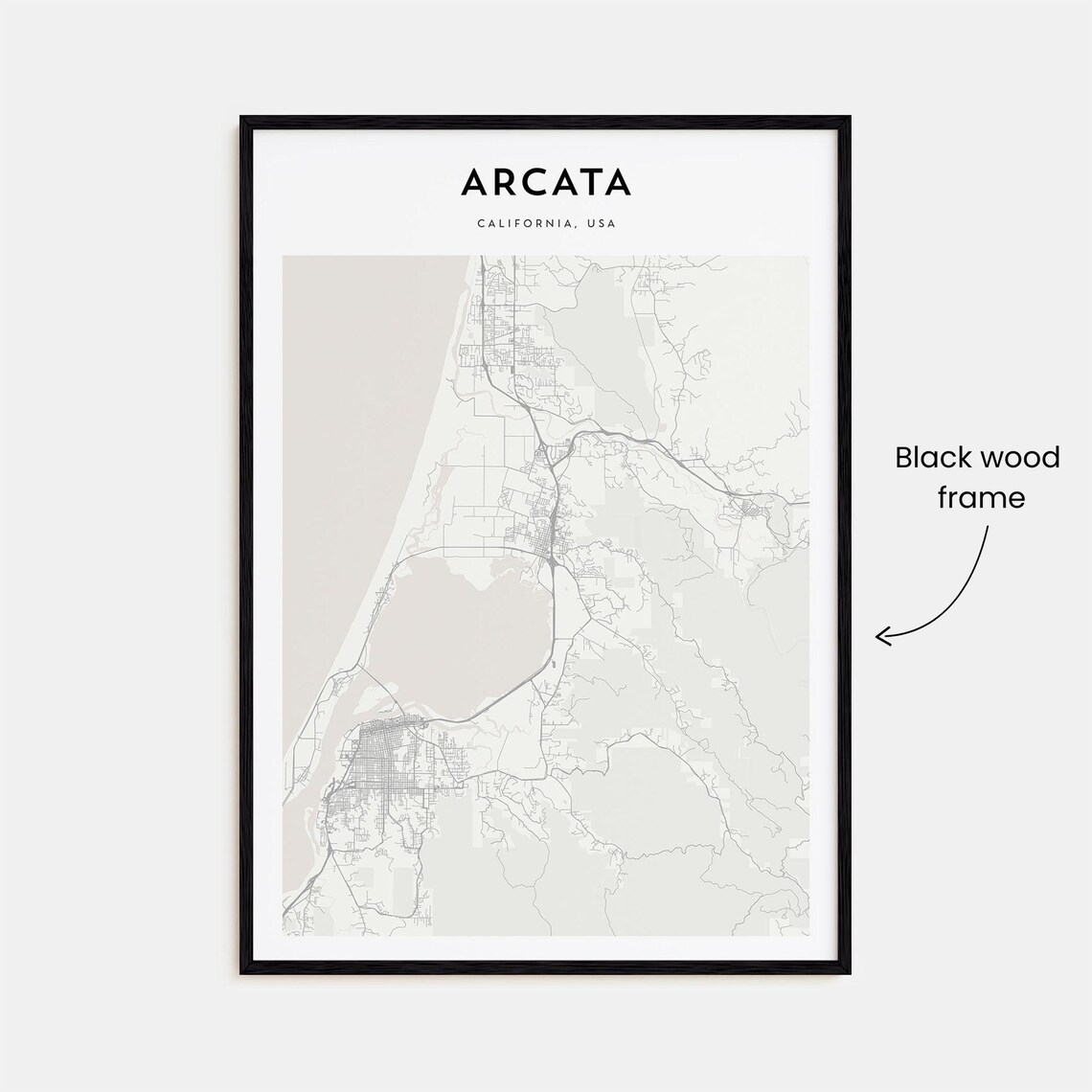 Arcata California Fine Line City Street Map Modern Wall Decor Poster - Image 3