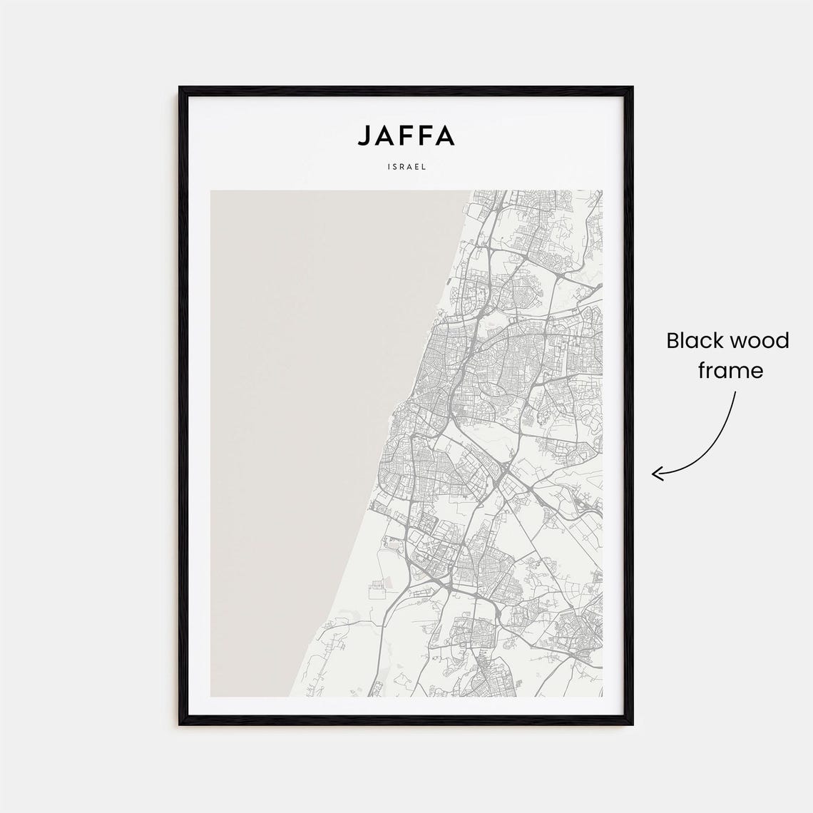 Jaffa Israel Minimalist City Street Map Scandinavian Decor Poster - Image 3