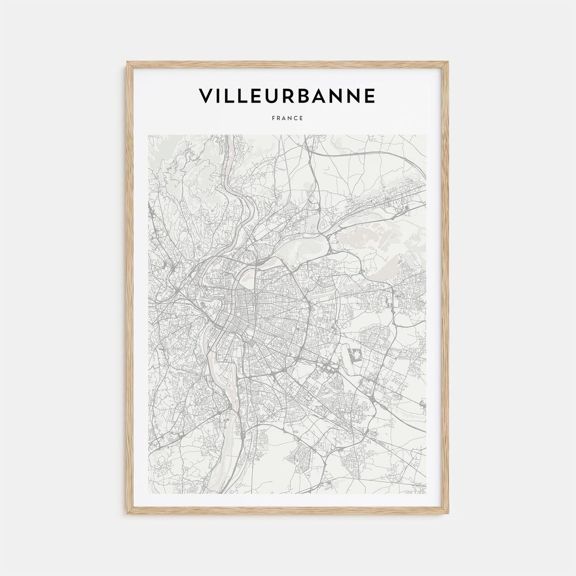 Villeurbanne Map Poster Villeurbanne Map Print Villeurbanne Personalized Map Villeurbanne Wall Art Travel Poster Travel Gift France