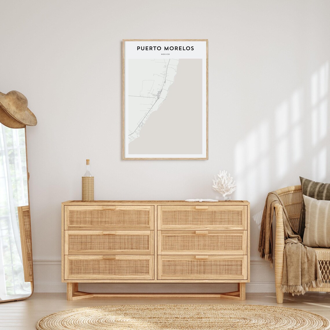 Puerto Morelos Mexico Minimalist Modern City Map Street Art Poster - Image 4