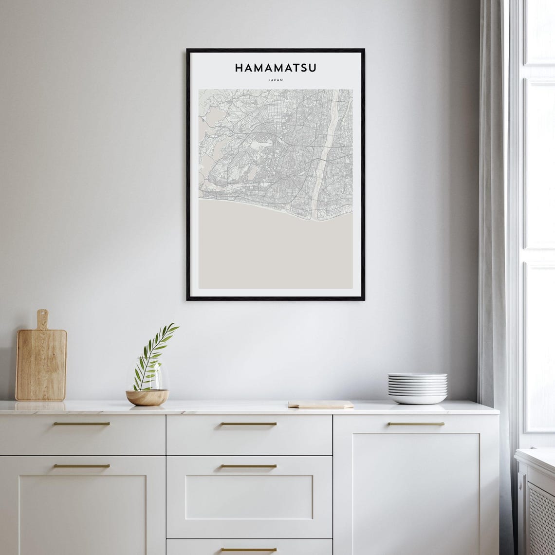 Hamamatsu Japan Minimalist Coastal City Map Wall Decor Poster - Image 2