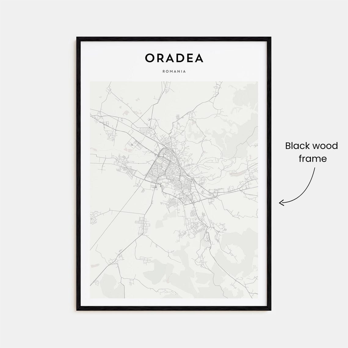 Oradea Romania Art Nouveau Minimalist City Map Travel Poster - Image 3