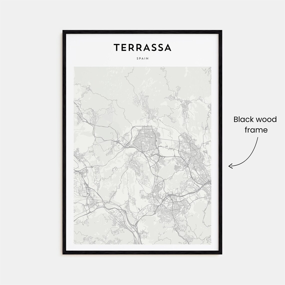 Terrassa Spain Modern Minimalist City Street Map Travel Art Poster - Image 3