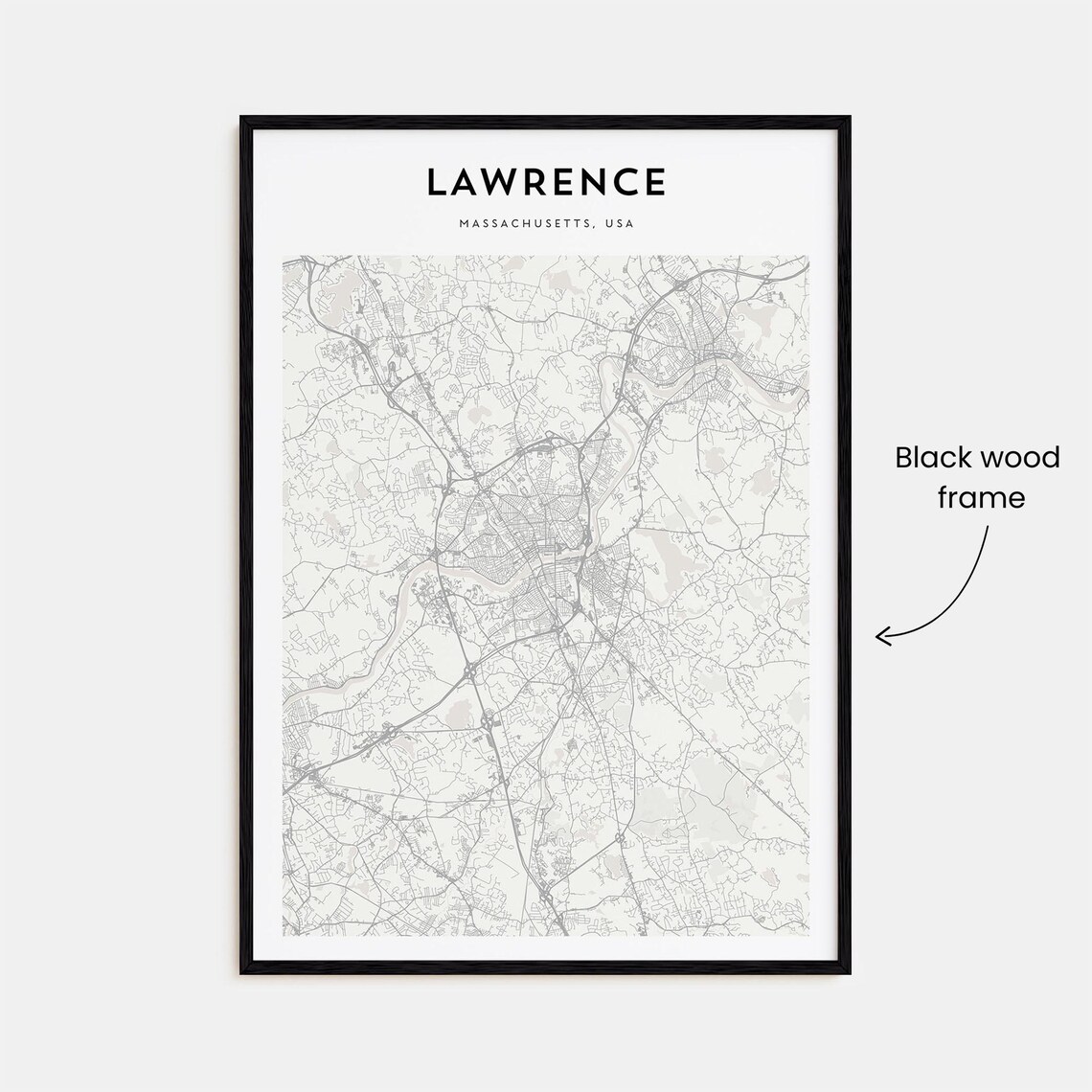 Lawrence Massachusetts, USA Minimalist City Map Travel Poster - Image 3
