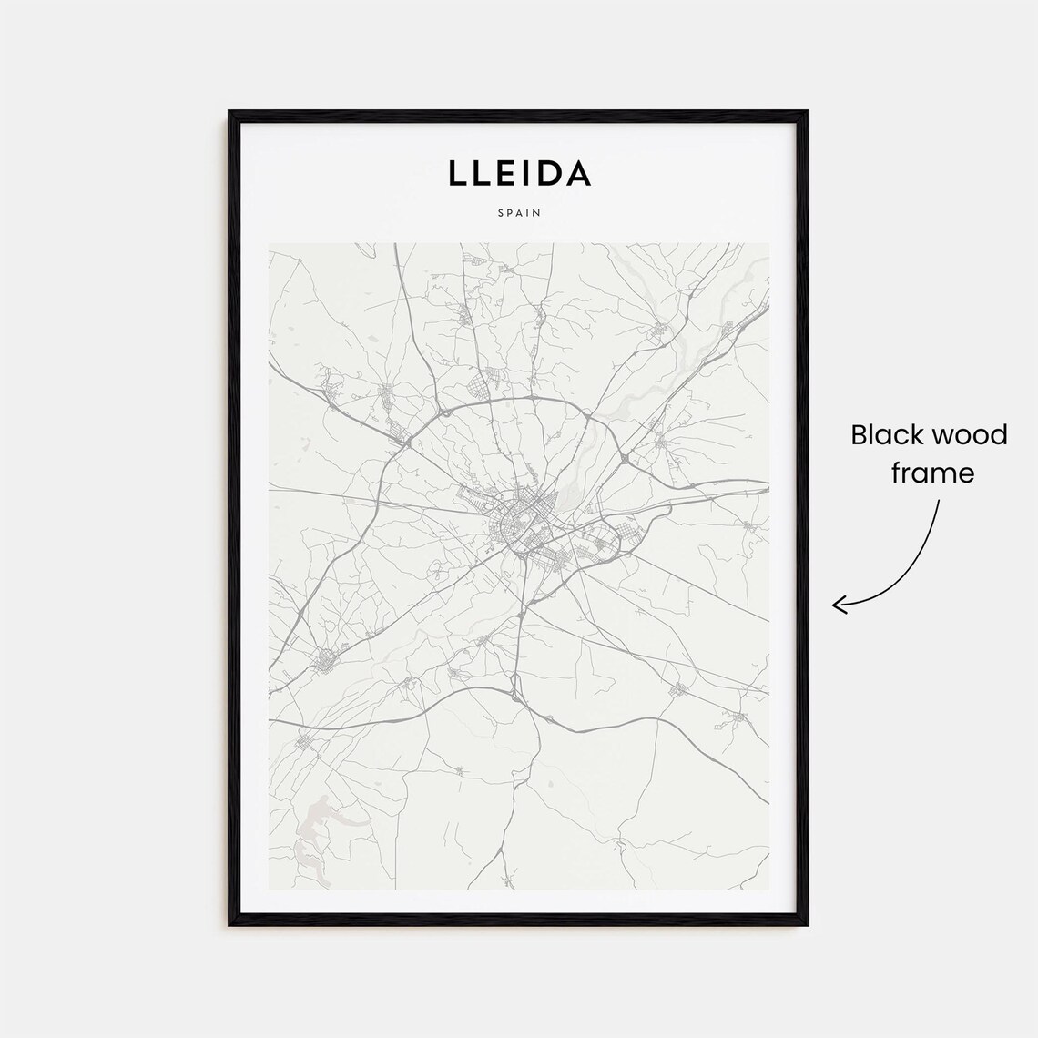 Lleida Spain City Street Map Minimalist Line Art Travel Poster - Image 3