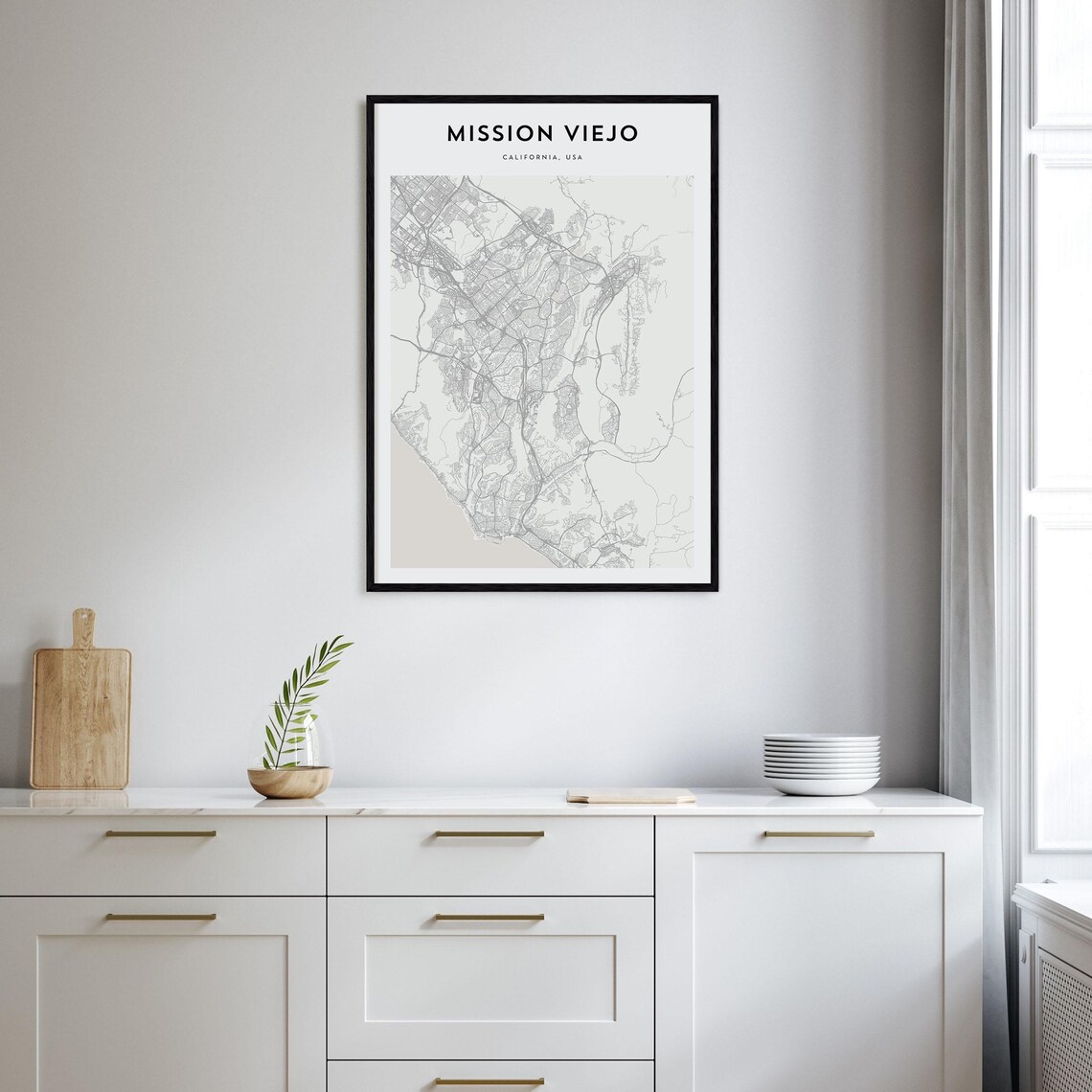 Mission Viejo California City Street Map Minimalist Line Art Poster - Image 2