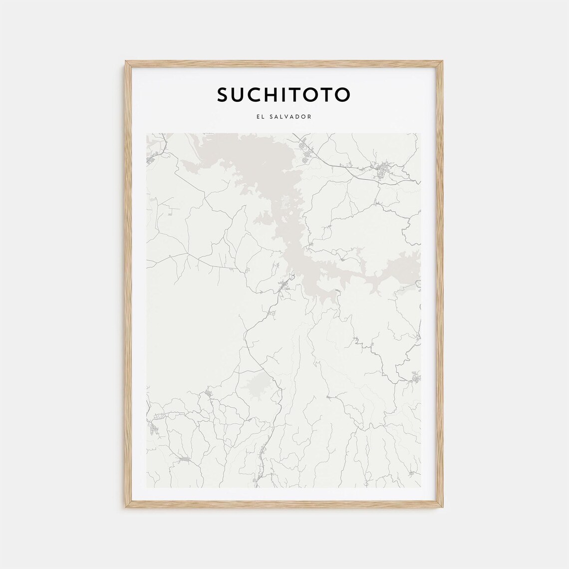 Suchitoto El Salvador Minimalist City Street Map Home Decor Poster
