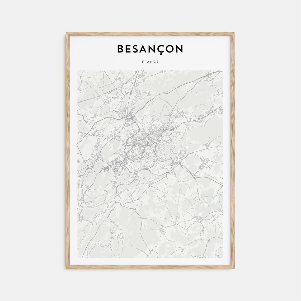Besancon France Historic City Minimalist Map Line Art Travel Poster