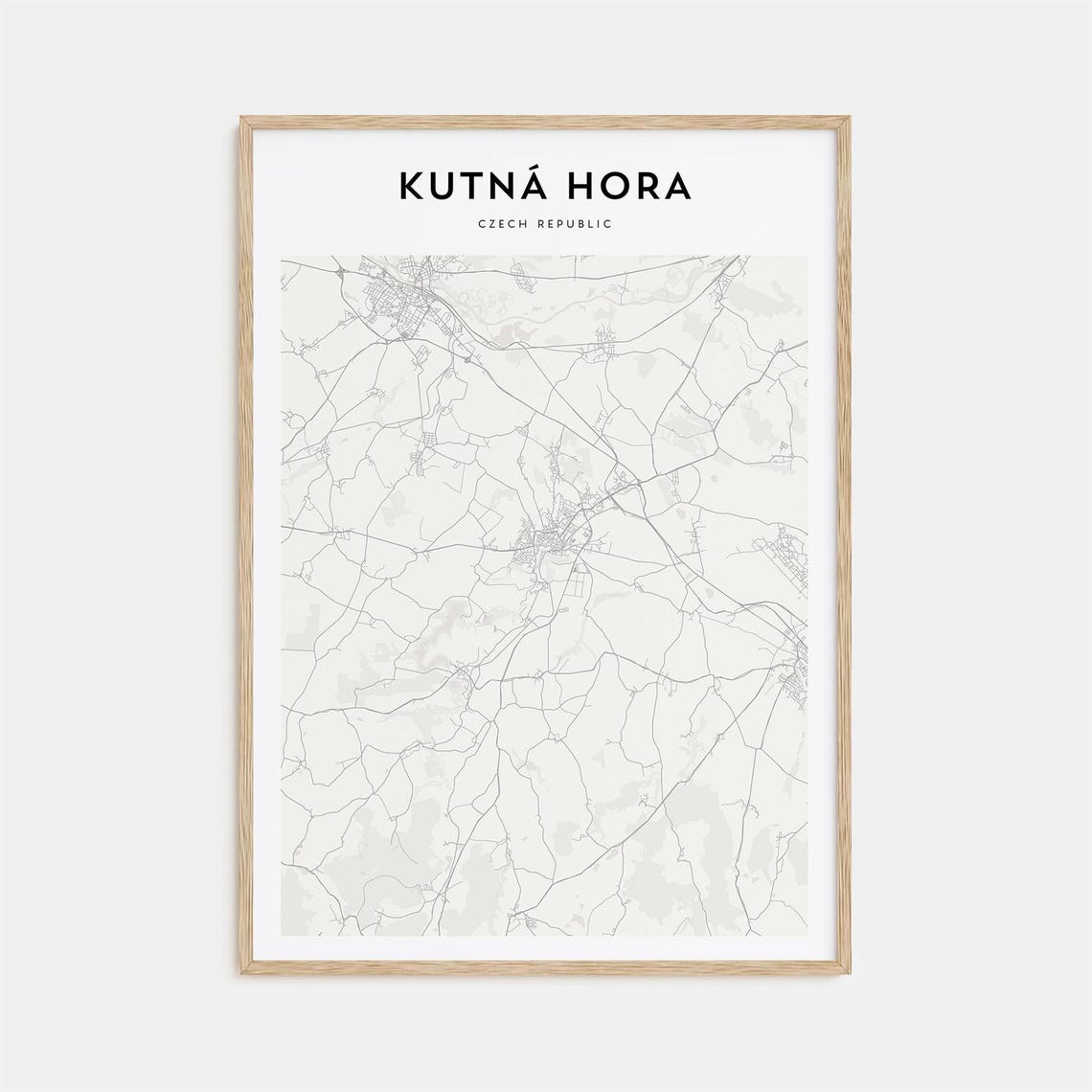 Kutna Hora Czech Republic Minimalist City Map Elegant Decor Art Poster