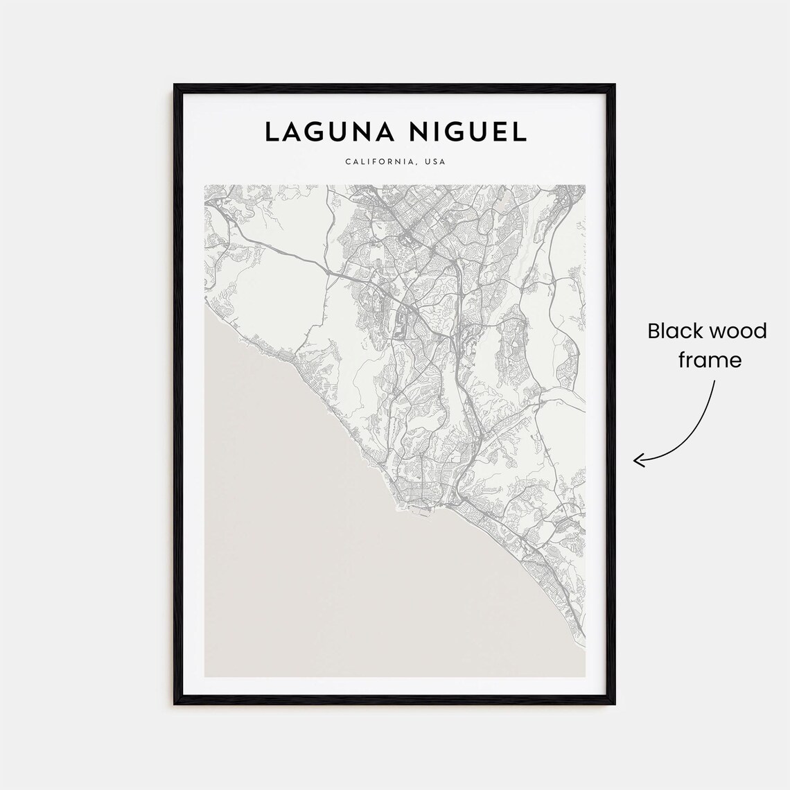 Laguna Niguel California Coastal Minimalist City Map Art Print - Image 3