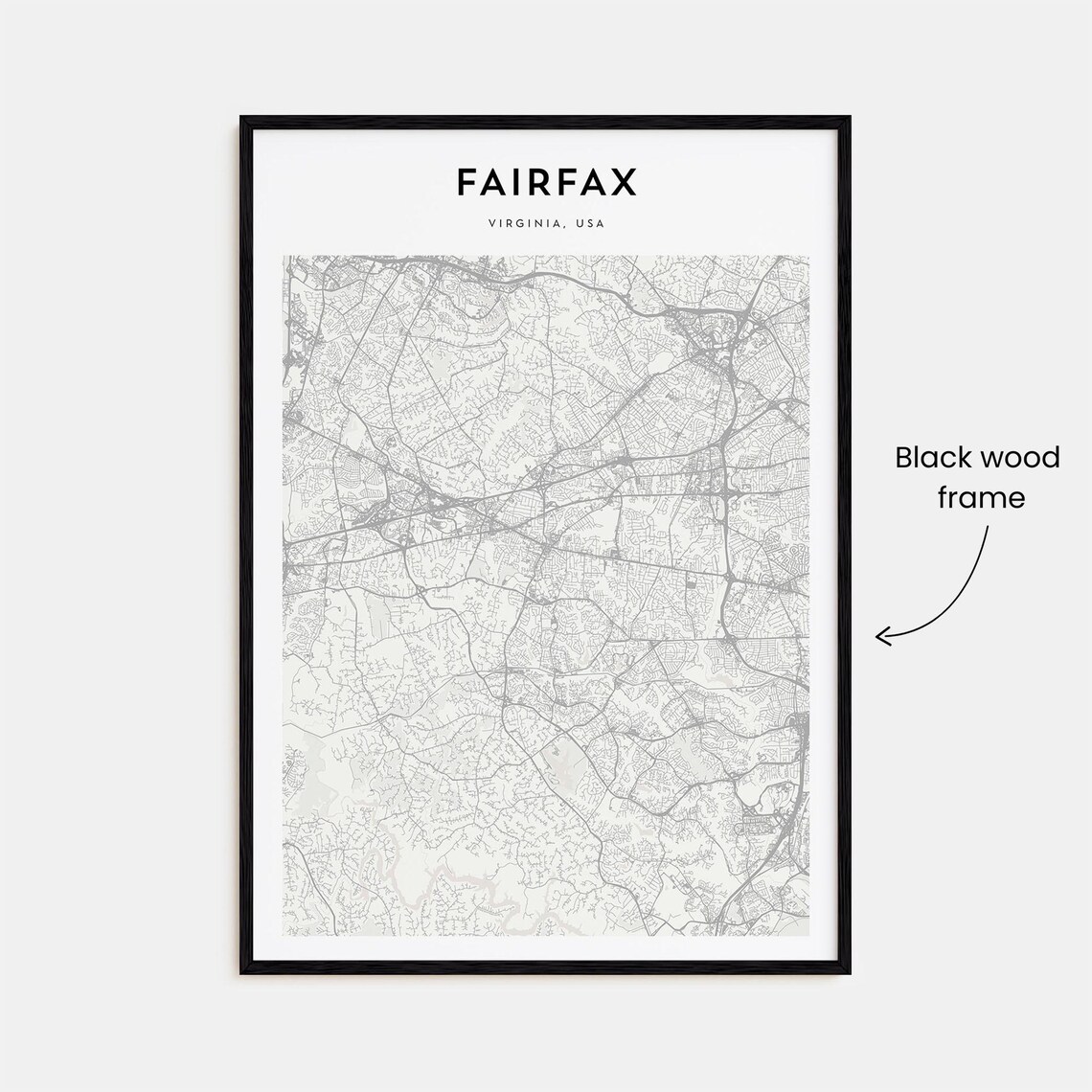 Fairfax Virginia Northern Virginia Minimalist City Map Travel Poster - Image 3