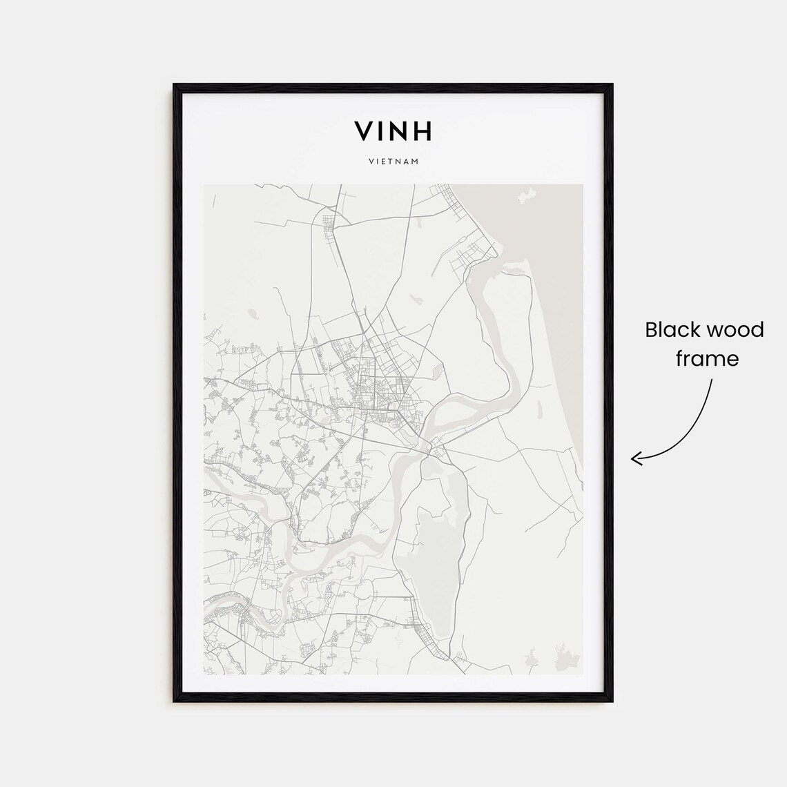 Vinh Vietnam Charming Minimalist City Street Map Art Poster Gift - Image 3