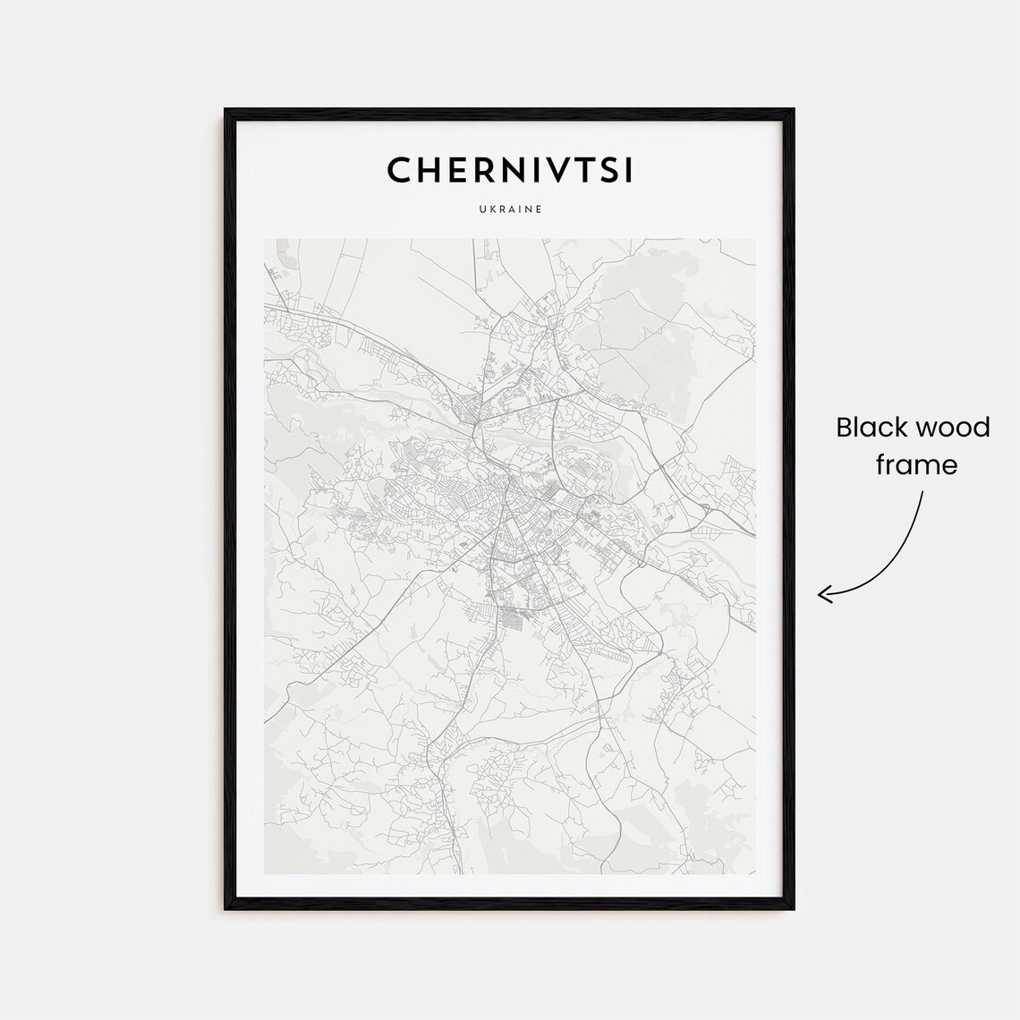 Chernivtsi Ukraine Detailed Minimalist Street Map City Travel Poster - Image 3