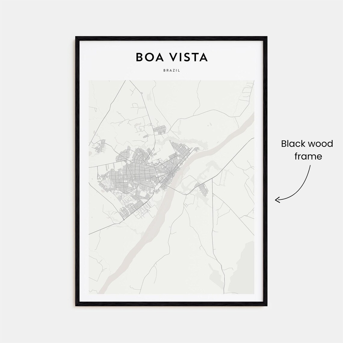 Boa Vista Brazil Northern Gateway City Map Line Art Travel Poster - Image 3