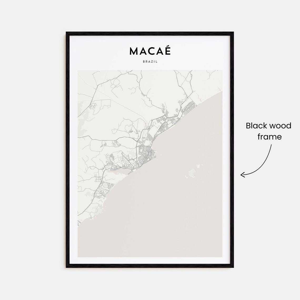 Macae Brazil City Street Map Minimalist Line Art Travel Poster - Image 3