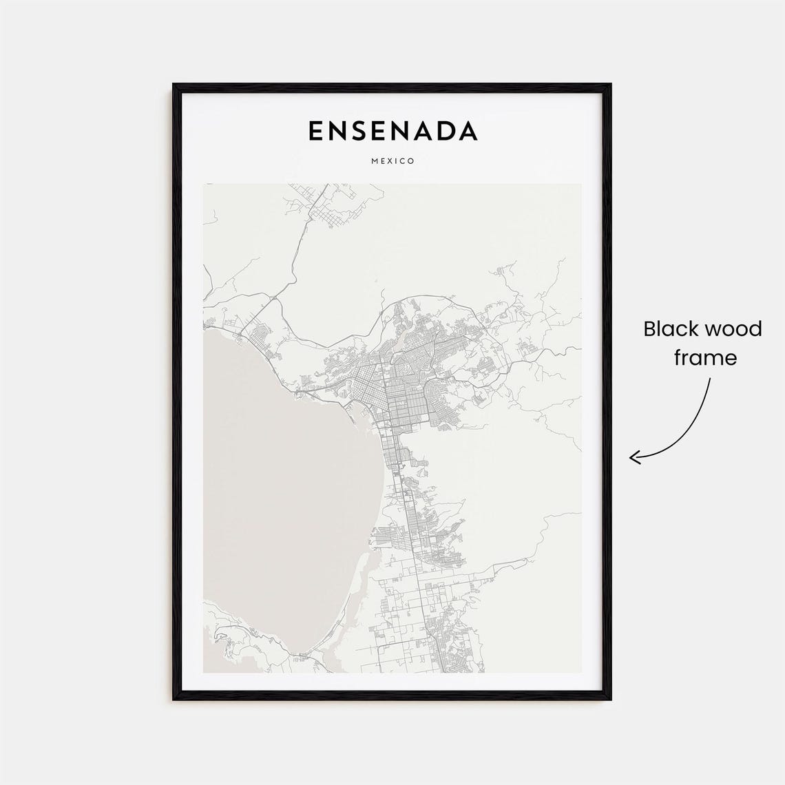 Ensenada Mexico Minimalist Coastal City Map Poster Modern Decor - Image 3