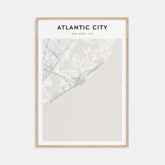 Atlantic City Map Poster Atlantic City Map Print Atlantic City Personalized Map Art Atlantic City Wall Art New Jersey Usa