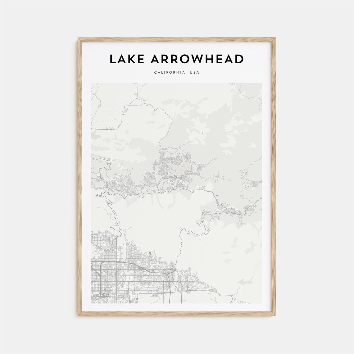 Lake Arrowhead California Minimalist City Map Street Art Poster