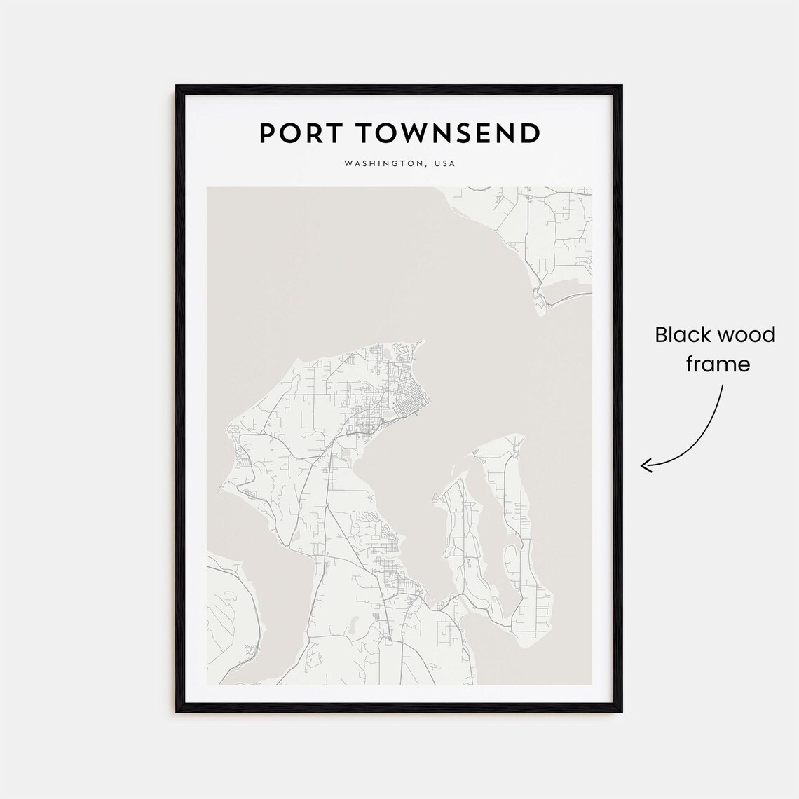 Port Townsend Washington Minimalist City Map Street Art Poster - Image 3