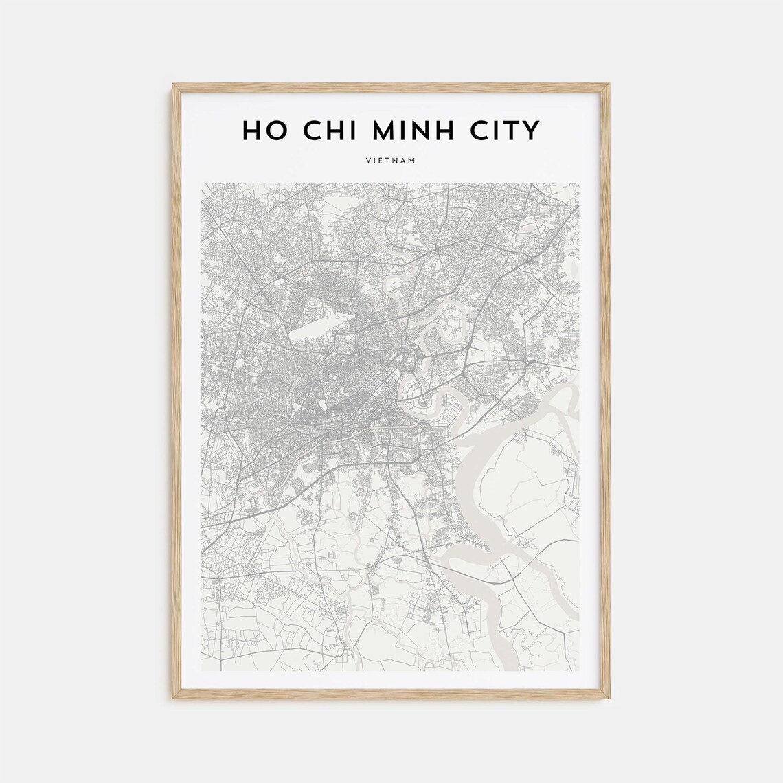 Ho Chi Minh City Vietnam Street Map Poster Minimalist Modern Decor