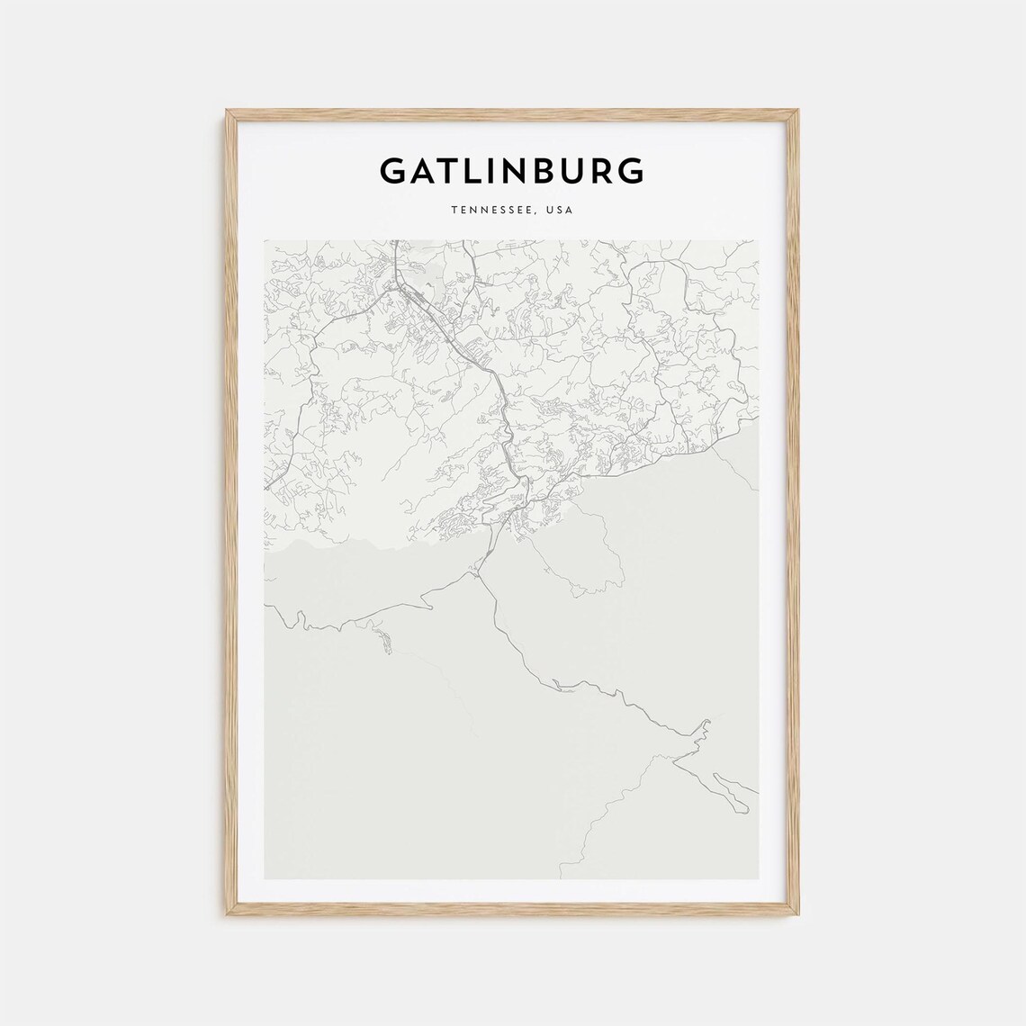 Gatlinburg Tennessee USA Minimalist Beige City Map Home Decor Poster