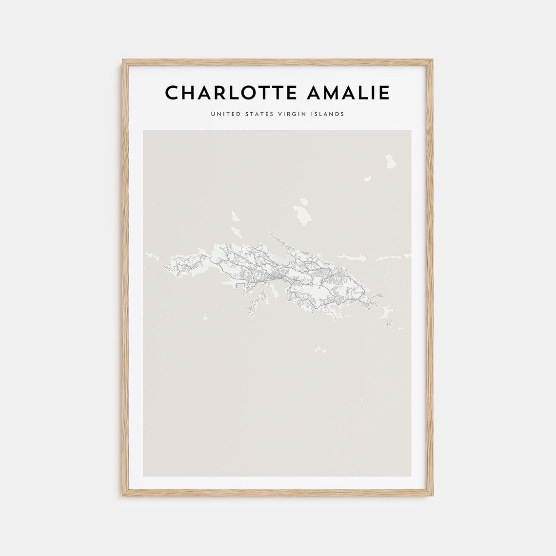 Charlotte Amalie US Virgin Islands Minimalist City Map Poster