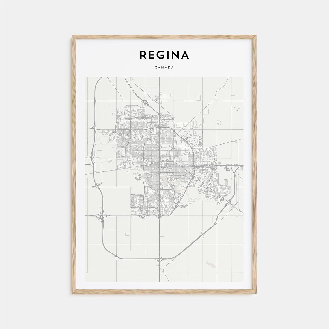 Regina Canada Prairie Capital Minimalist City Map Travel Poster
