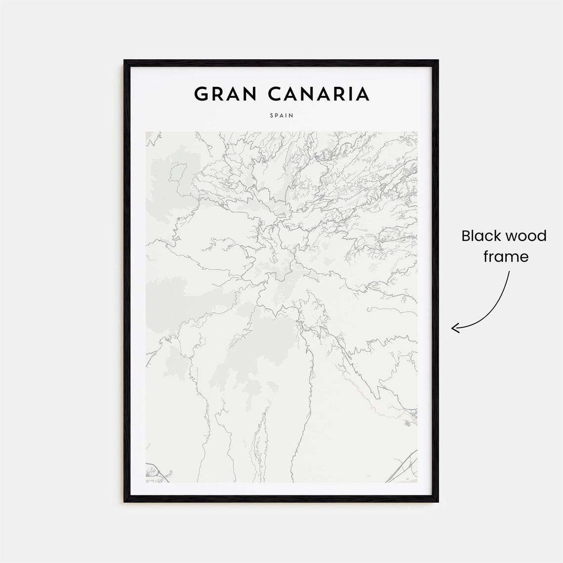 Gran Canaria Spain Canary Islands Minimalist Beige Map Poster Art - Image 3