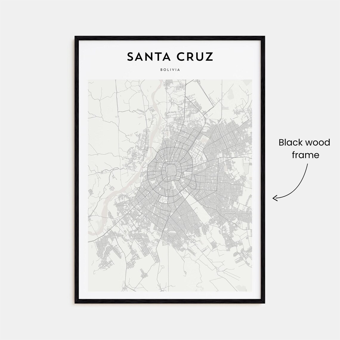 Santa Cruz Bolivia Andean Gateway Minimalist City Map Travel Poster - Image 3