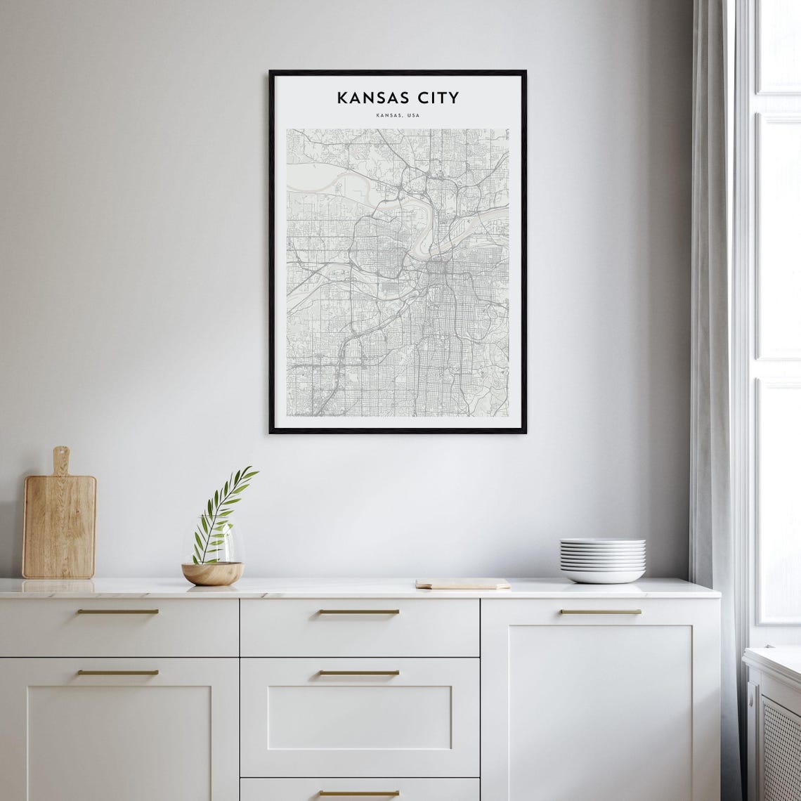 Kansas City Map Poster Kansas Kansas City Map Print Kansas City Personalized Map Art Kansas City Wall Art Kansas City Travel Print - Image 2