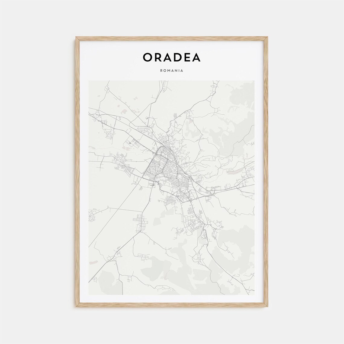 Oradea Romania Art Nouveau Minimalist City Map Travel Poster