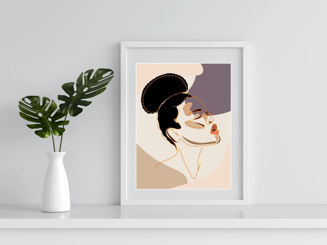 Puff African Wall Art Black Wall Art Art Instant Boho Wall Decor Melanin Art - Image 2