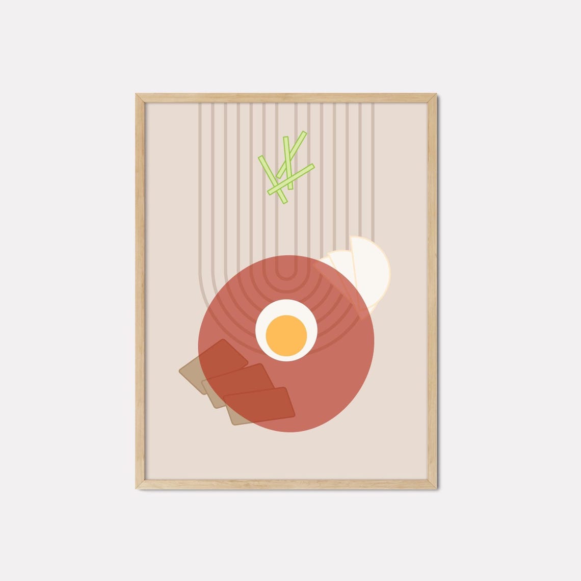 Bibim Naengmyeon Cold Noodles Minimalist Korean Kitchen Poster Art