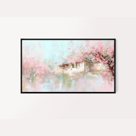 Spring Landscape Frame Tv Art Korean Abstract Painting