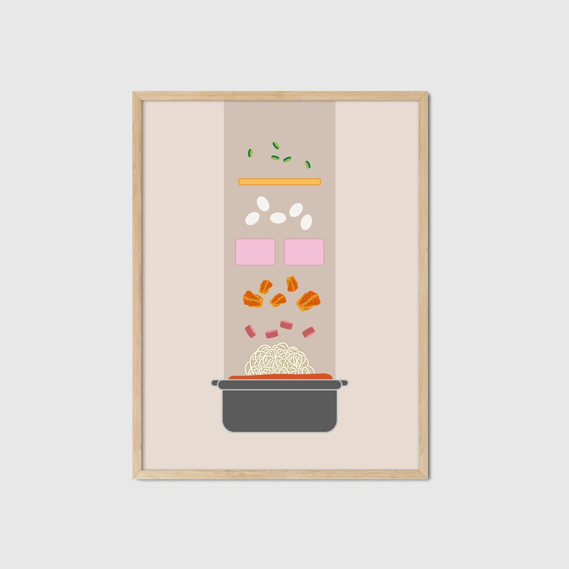 Budae Jjigae Army Stew Minimalist Korean Comfort Food Poster Art